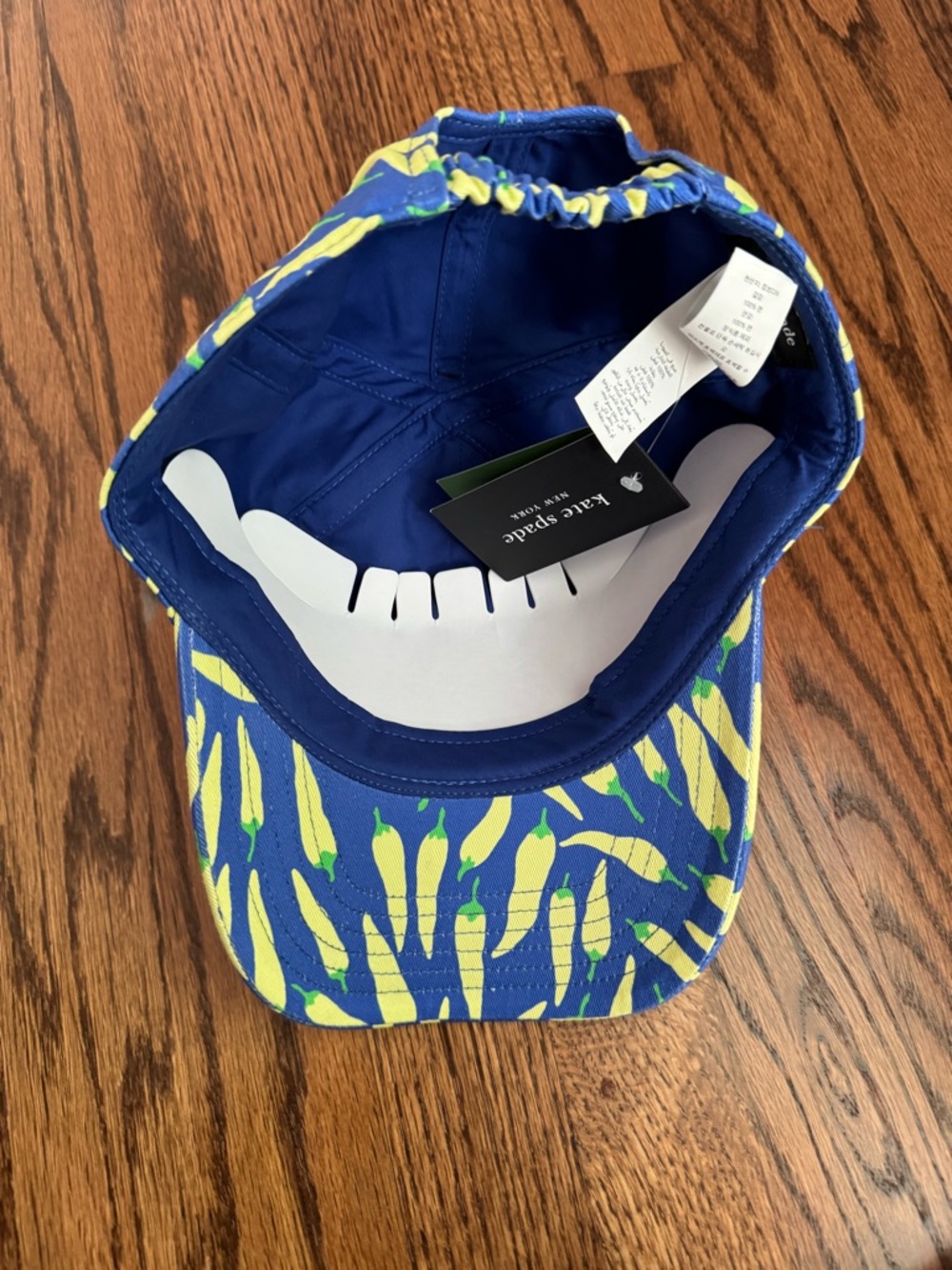 kate spade Blue Cap with Yellow Chili Pepper Print - Picture 2 of 2